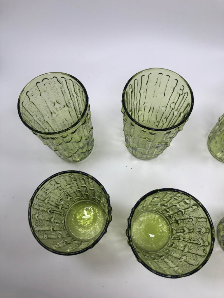 8 BAMBOO GREEN GLASS.
