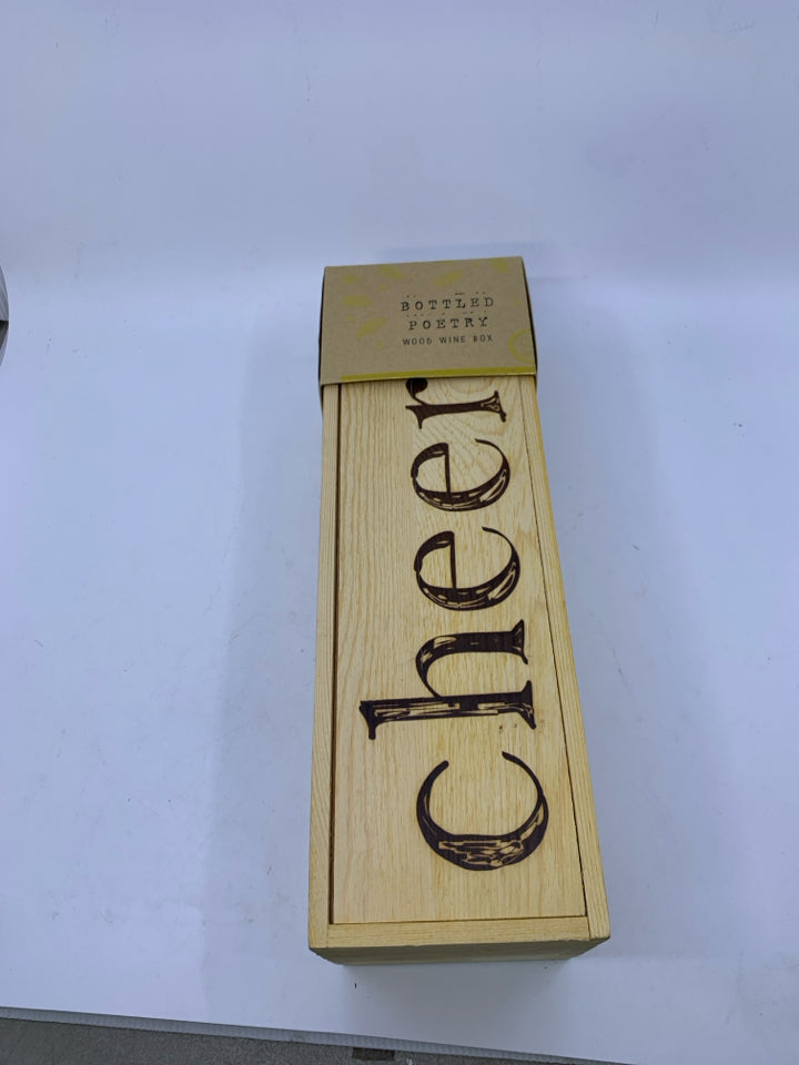 "CHEERS" WOOD BOTTLE BOX