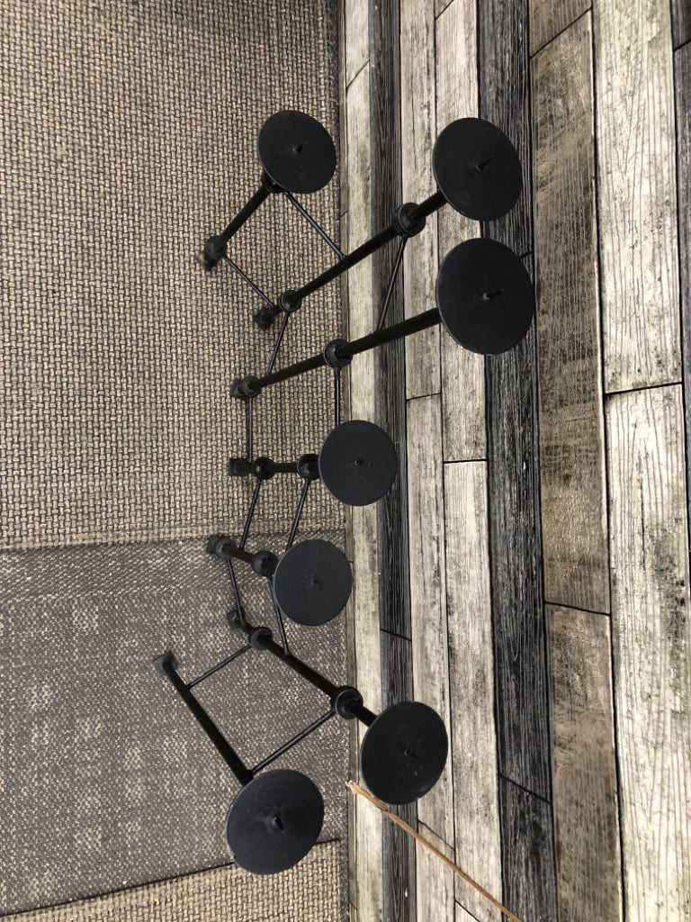 METAL FOLDING PILLAR FIREPLACE CANDLE HOLDER.