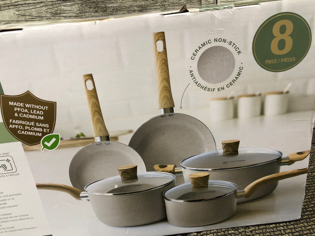 NIB 8 PC HEALTHY OPINIONS PAN SET.