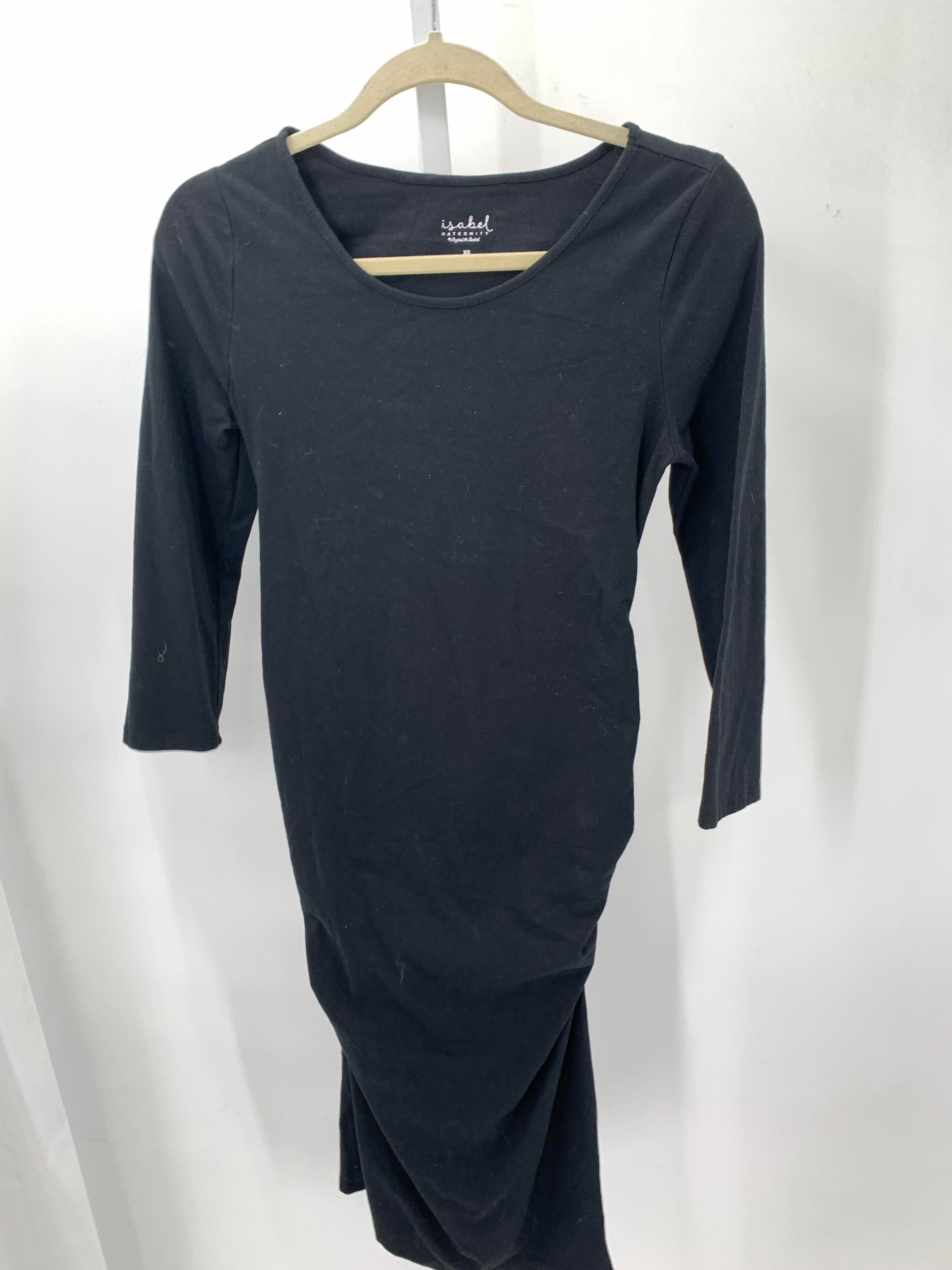 Isabel Black Size X Small Maternity Long Sleeve Dress