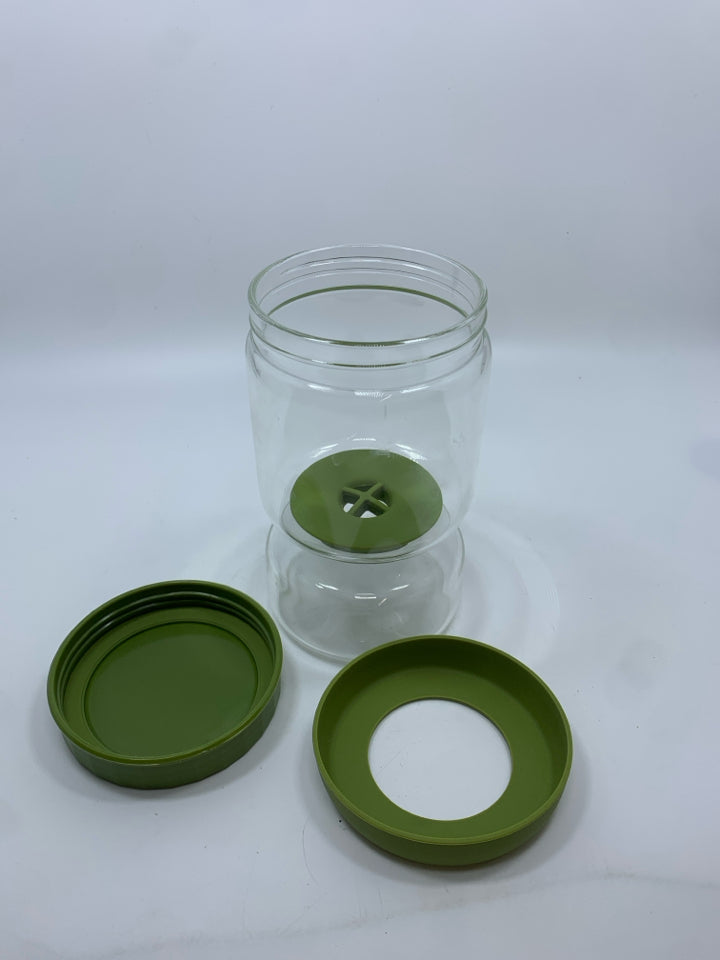 GLASS PICKLE FERMENTATION HOURGLASS JAR.