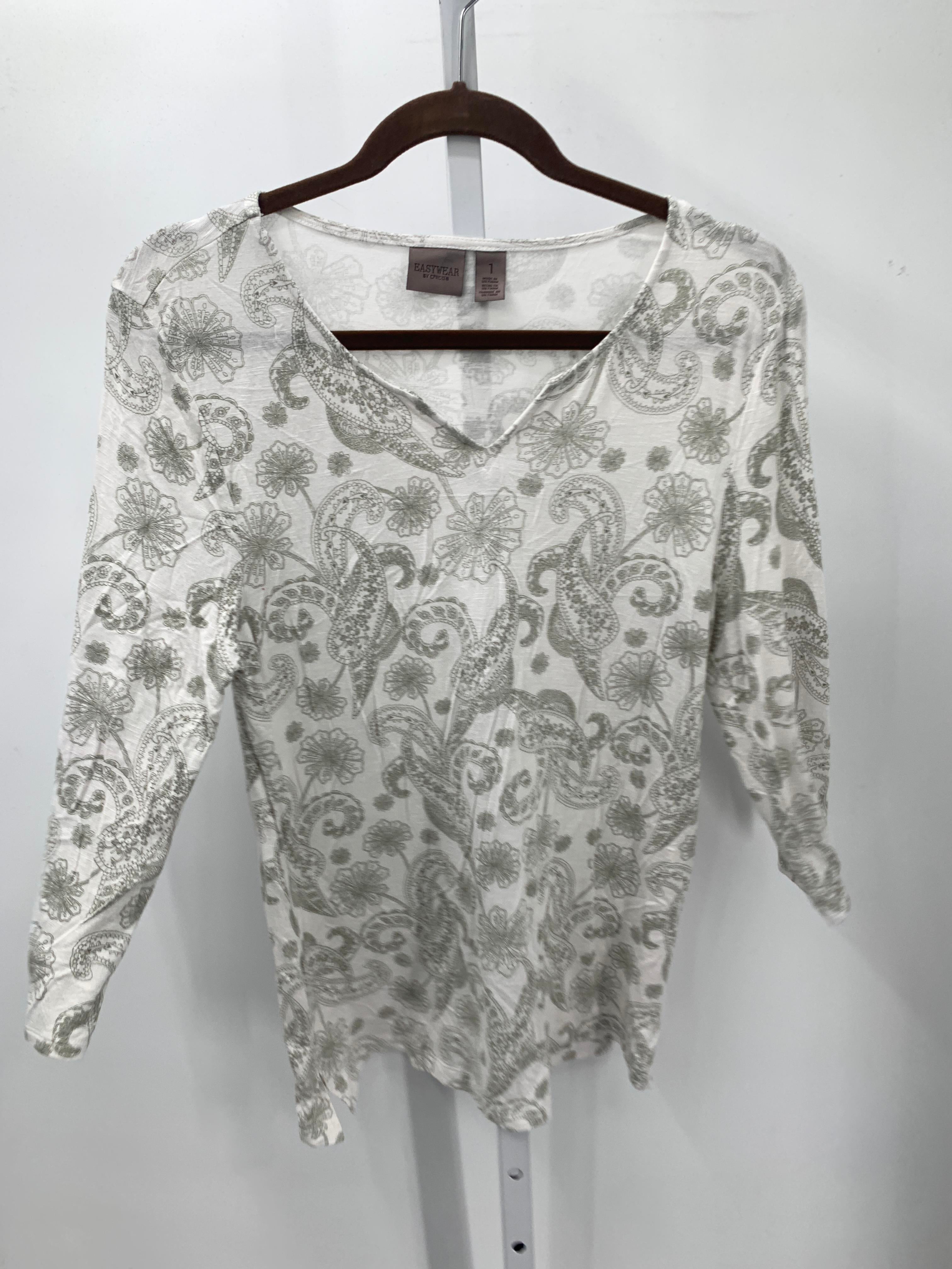 Chico's Size Small Misses 3/4 Sleeve Shirt