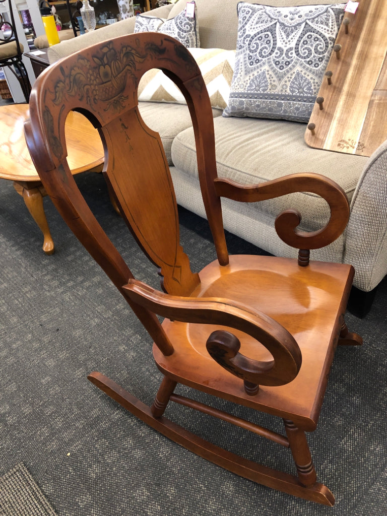 VTG SMALL WOOD ROCKING CHAIR.