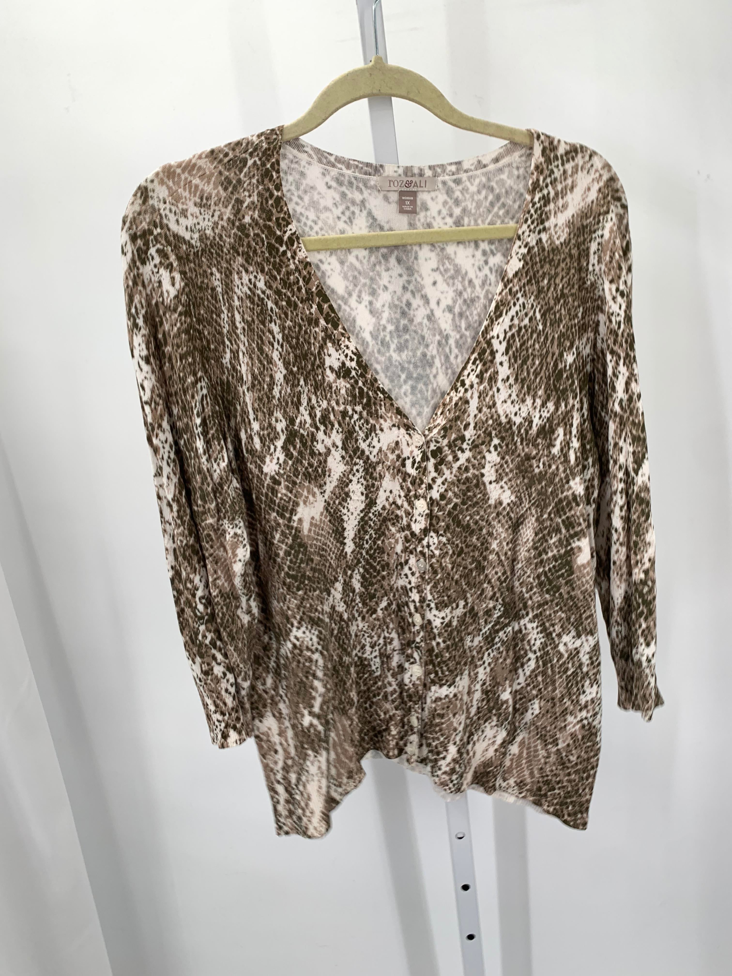 Roz & Ali Size 1X Womens 3/4 Sleeve Sweater