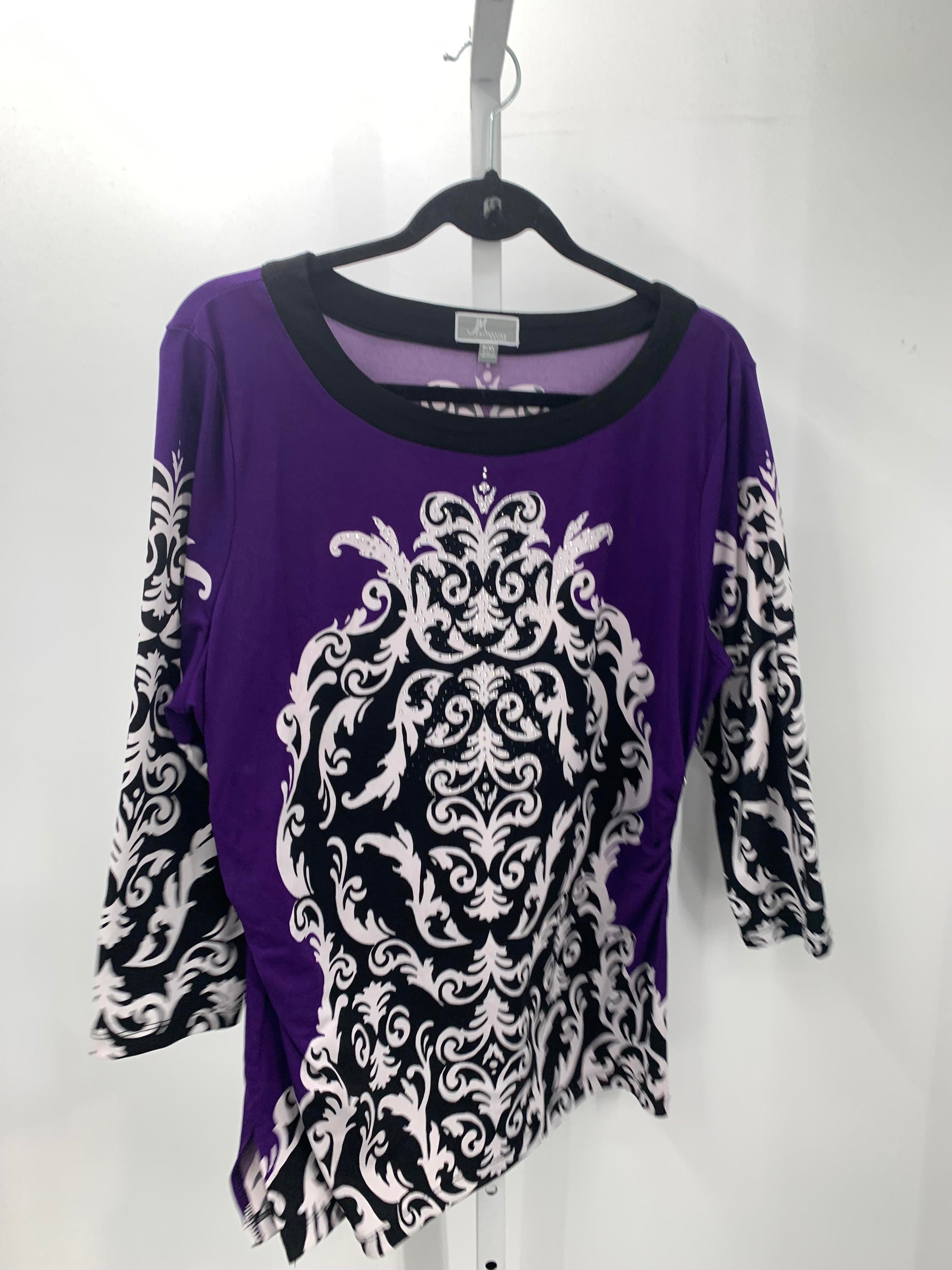 JM Collection Size X Large Petite Petite 3/4 Sleeve Shirt