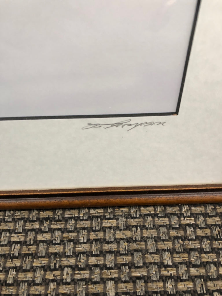 BOBCAT IN SNOW PHOTOGRAPH IN WOOD FRAME WALL ART.