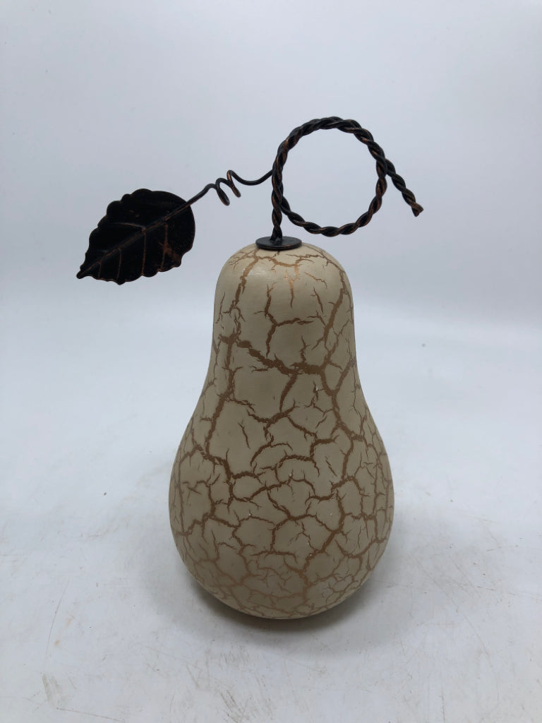 CERAMIC PEAR W/METAL STEM.