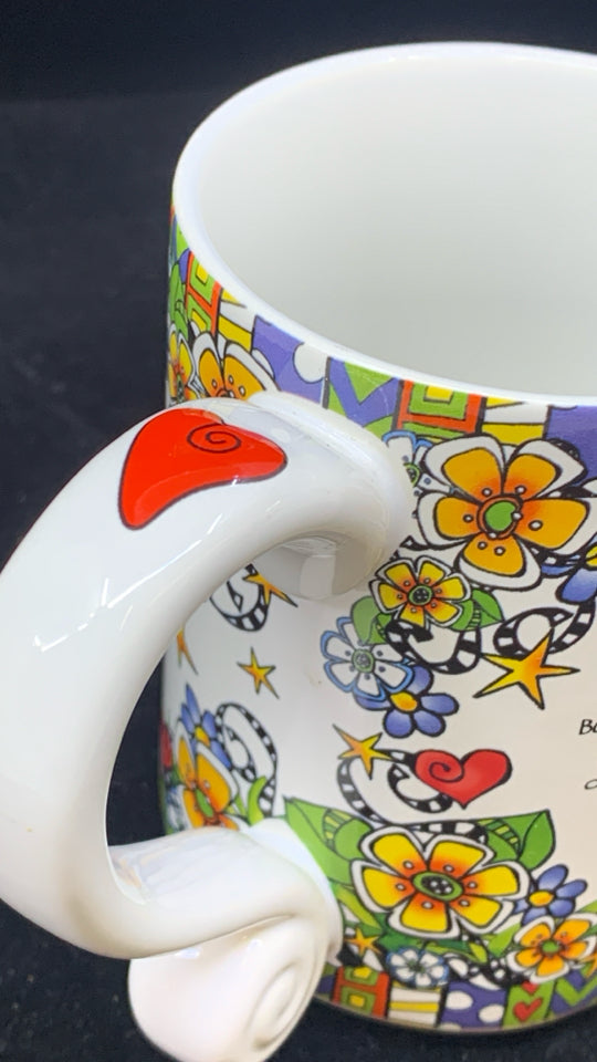 DON'T LET ANYONE WHITE MUG W/ COLORFUL DETAILS.