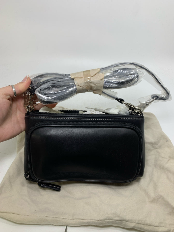 Levenger Leather Zip Top Shoulder Bag- New w/ Dust Bag
