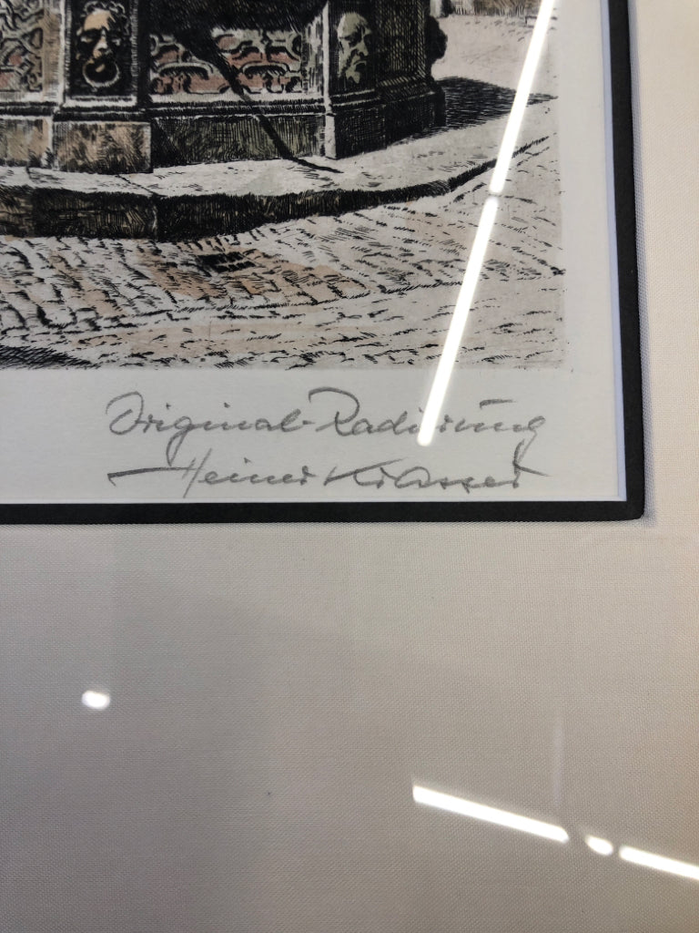 ROTHERBURG ST GEORGE BROWN WOOD FRAME WALL HANGING- SIGNED.