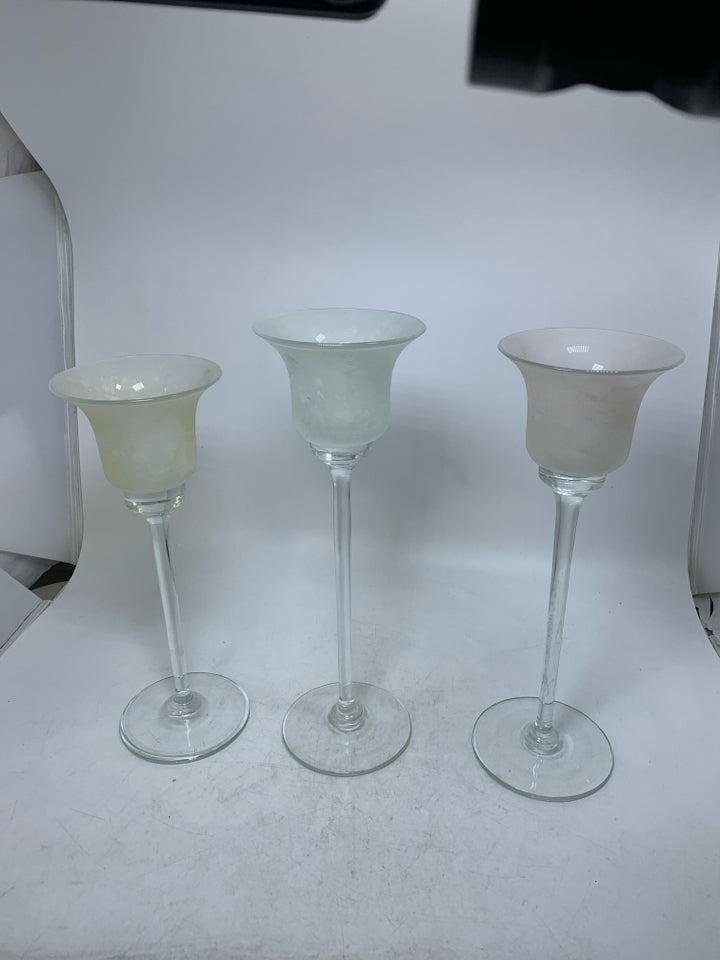 3 FOOTED TEALIGHT CANDLE HOLDERS.