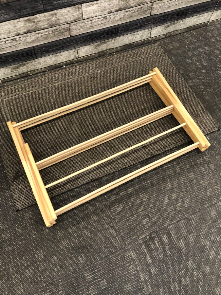 FOLDING WOODEN DRYING RACK.