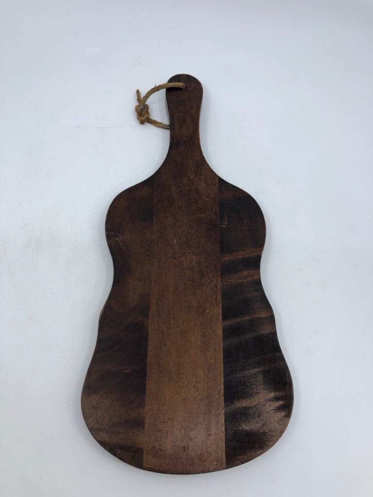 DARK WOOD GUITAR CHEESE/ SERVING BOARD.