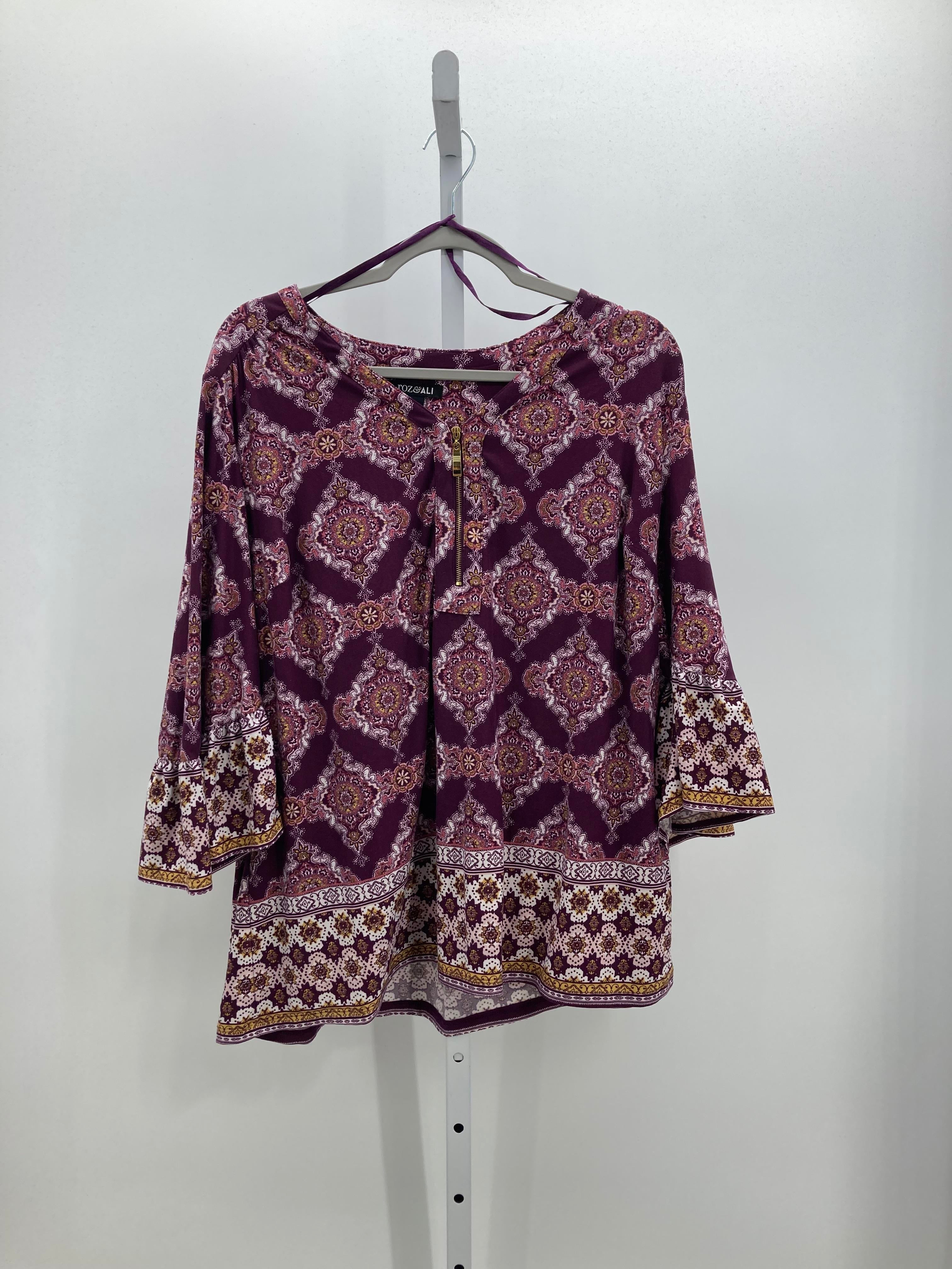 Roz & Ali Size 1X Womens 3/4 Sleeve Shirt