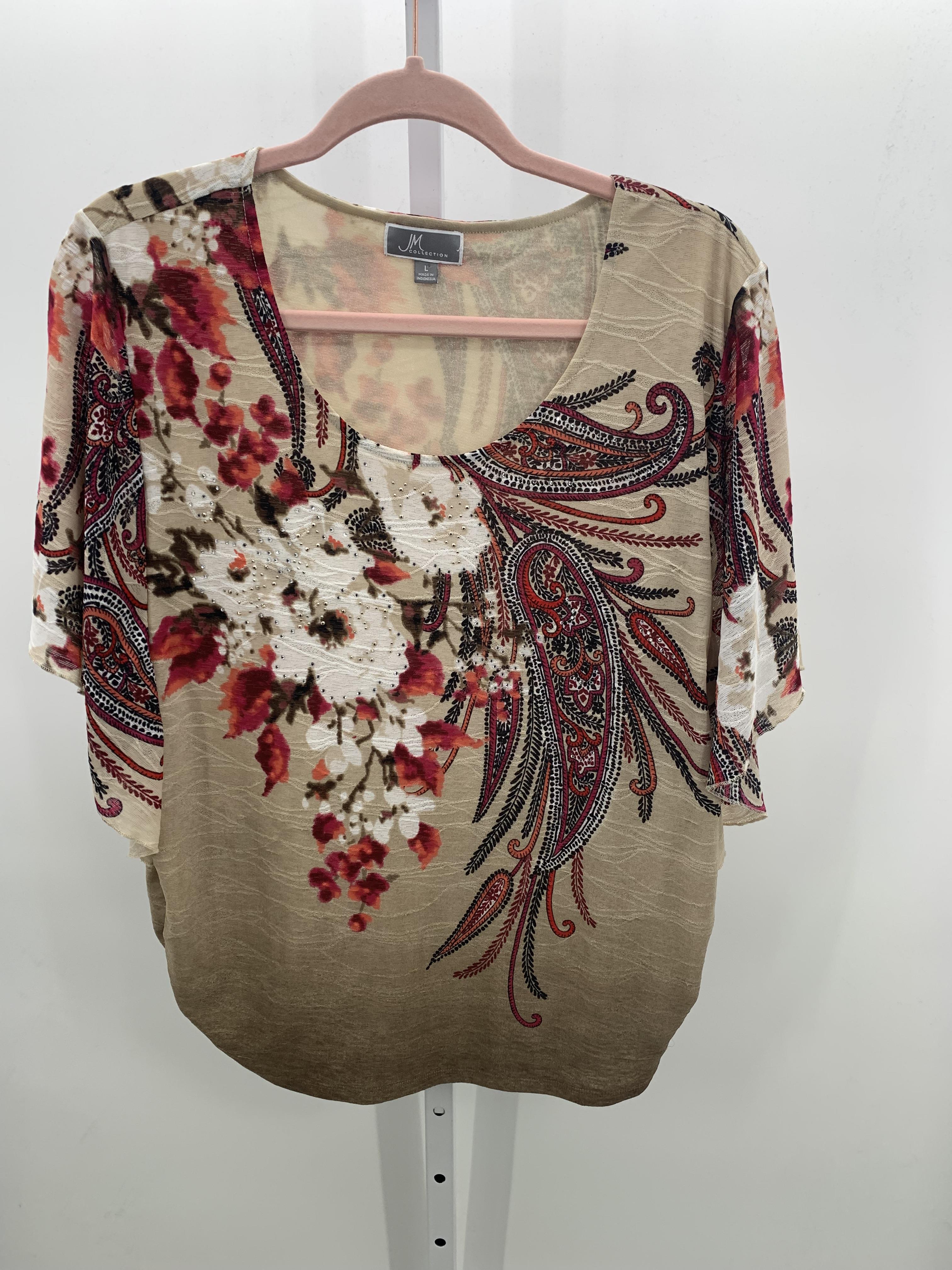 JM Collection Size Large Misses Short Sleeve Shirt