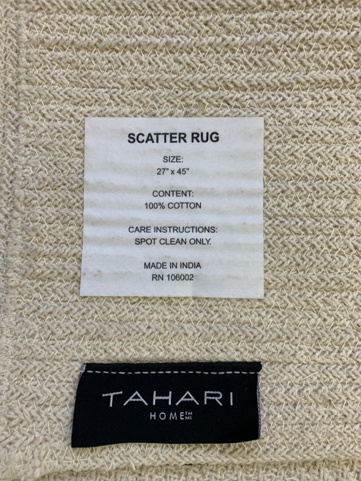 TAHARI SCATTER RUG GREY BROWN PATTERN RUG.