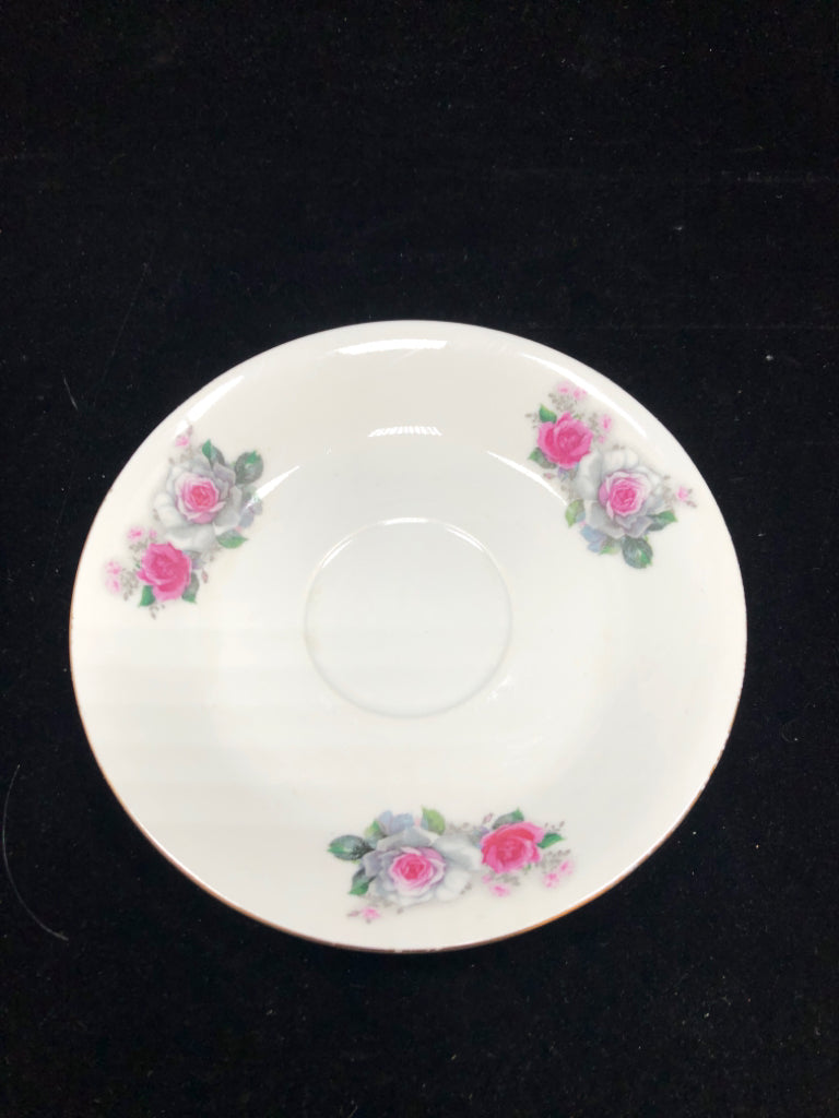 GRAY ROSE TEA CUP & SAUCER.