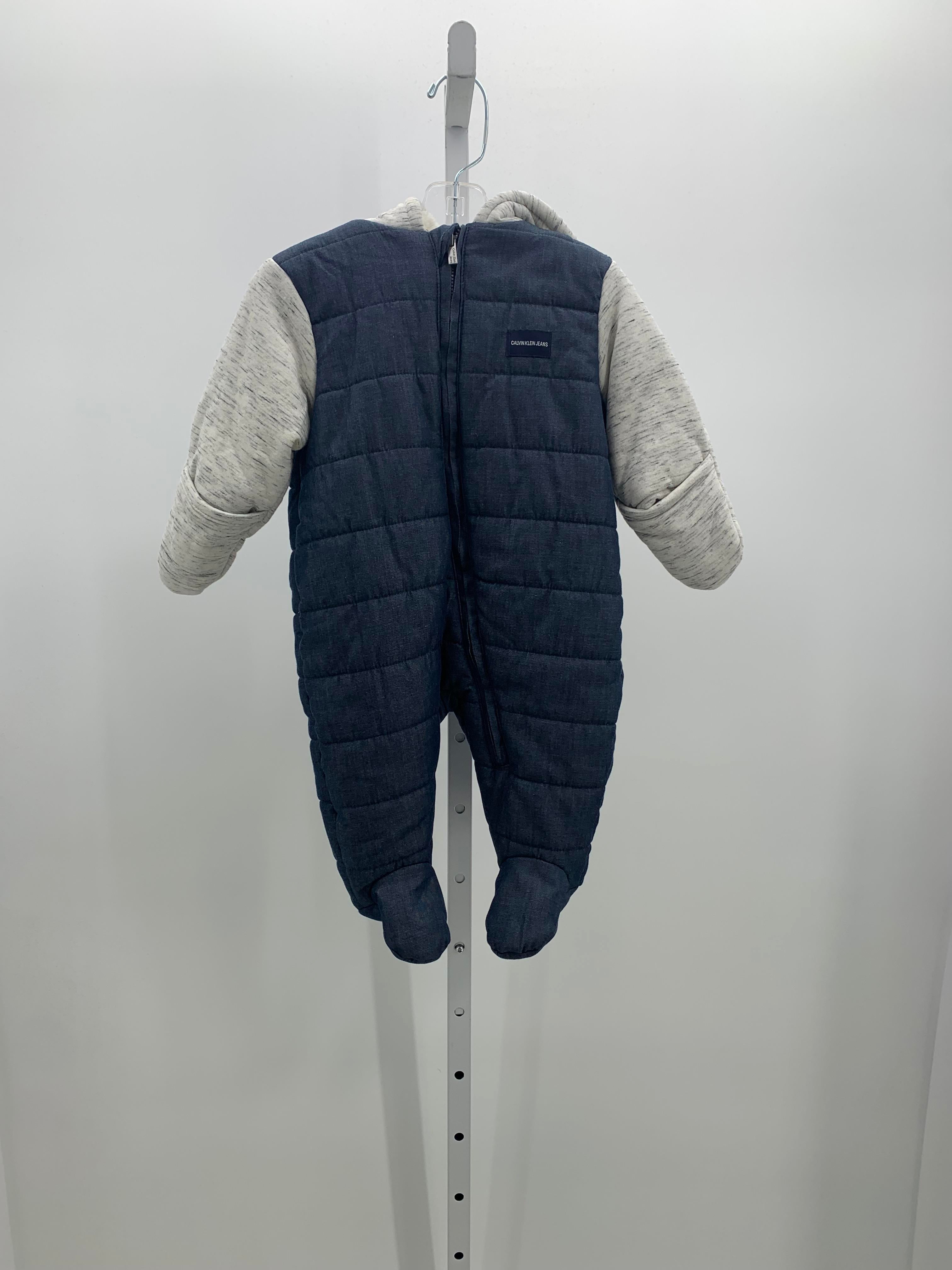 GREY/ BLUE HOODED SNOW SUIT