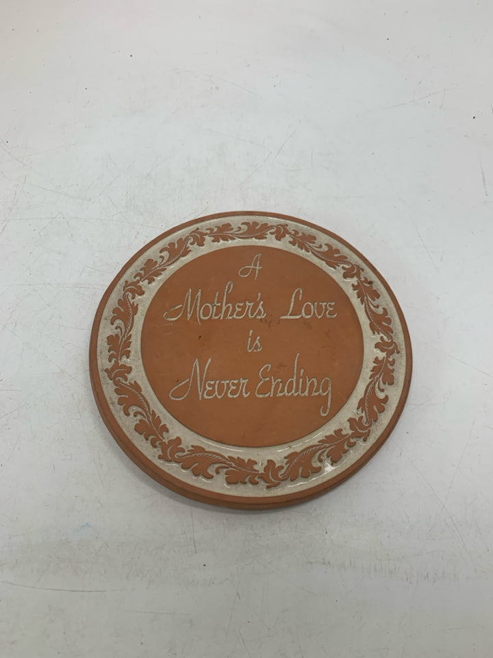 VTG A MOTHER'S LOVE CIRCLE TRIVET.