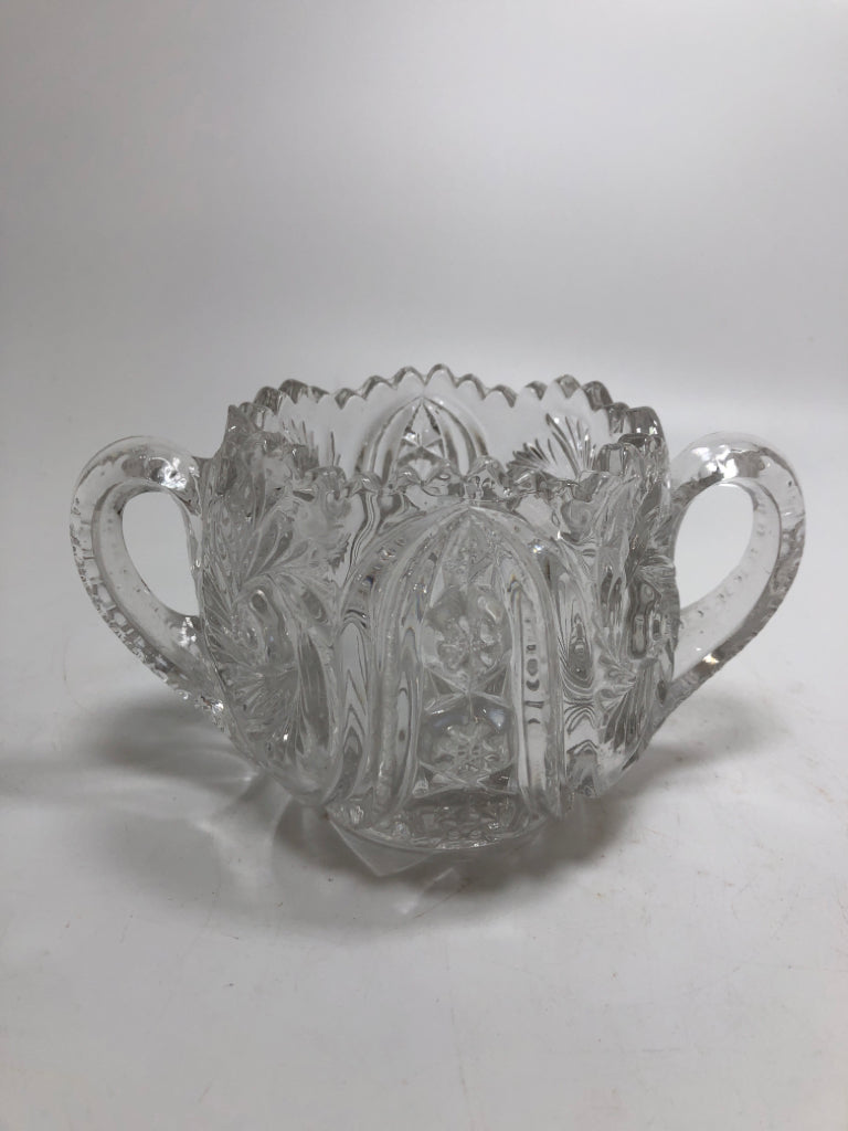 VTG GLASS OPEN SUGAR BOWL.