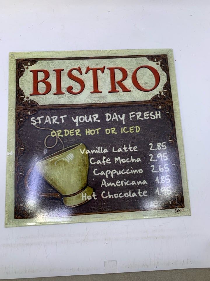 BISTRO COFFEE METAL WALL SIGN.