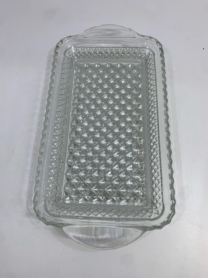 TEXTURED GLASS TRAY.