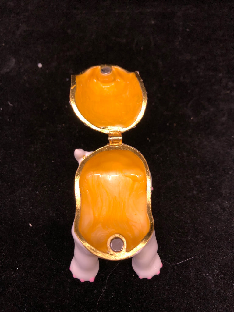 ELEPHANT W CROWN TRINKET BOX.