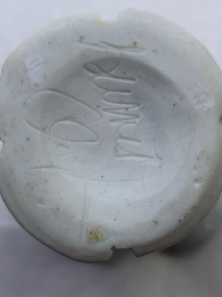 SMALL PALE BLUE CARVED VASE.