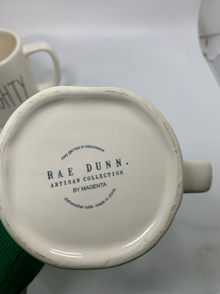 2 RAE DUNN NAUGHTY/NICE MUGS.