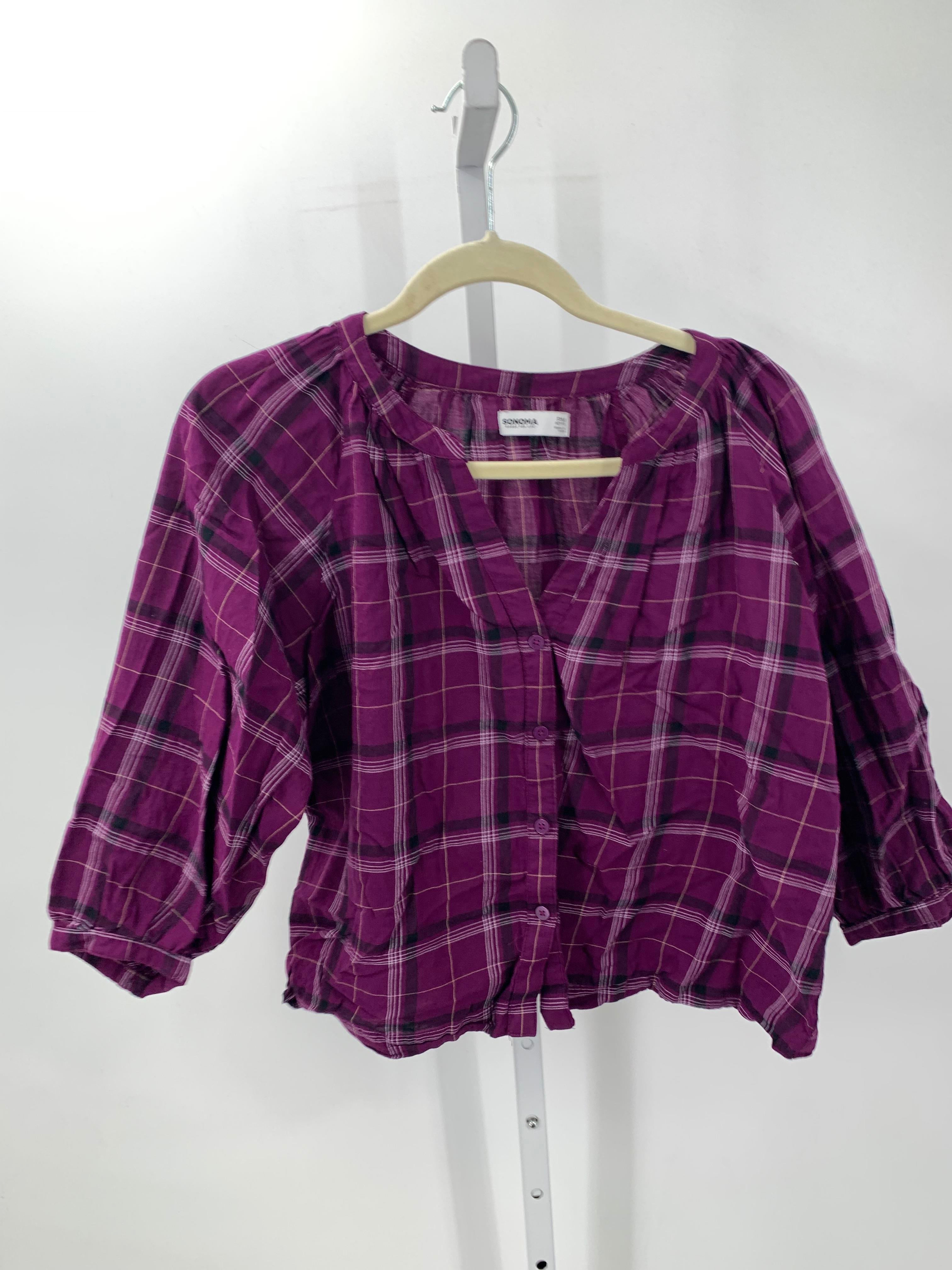 Sonoma Size Medium Petite Petite 3/4 Sleeve Shirt