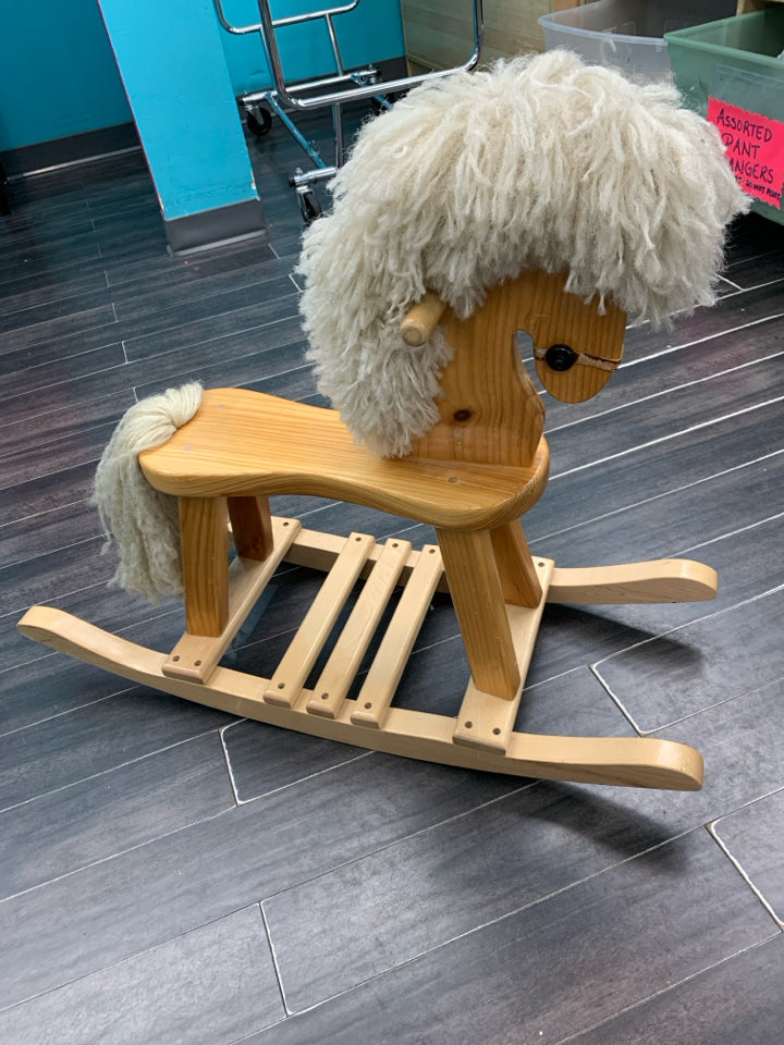 Solid Oak Child Rocking Horse
