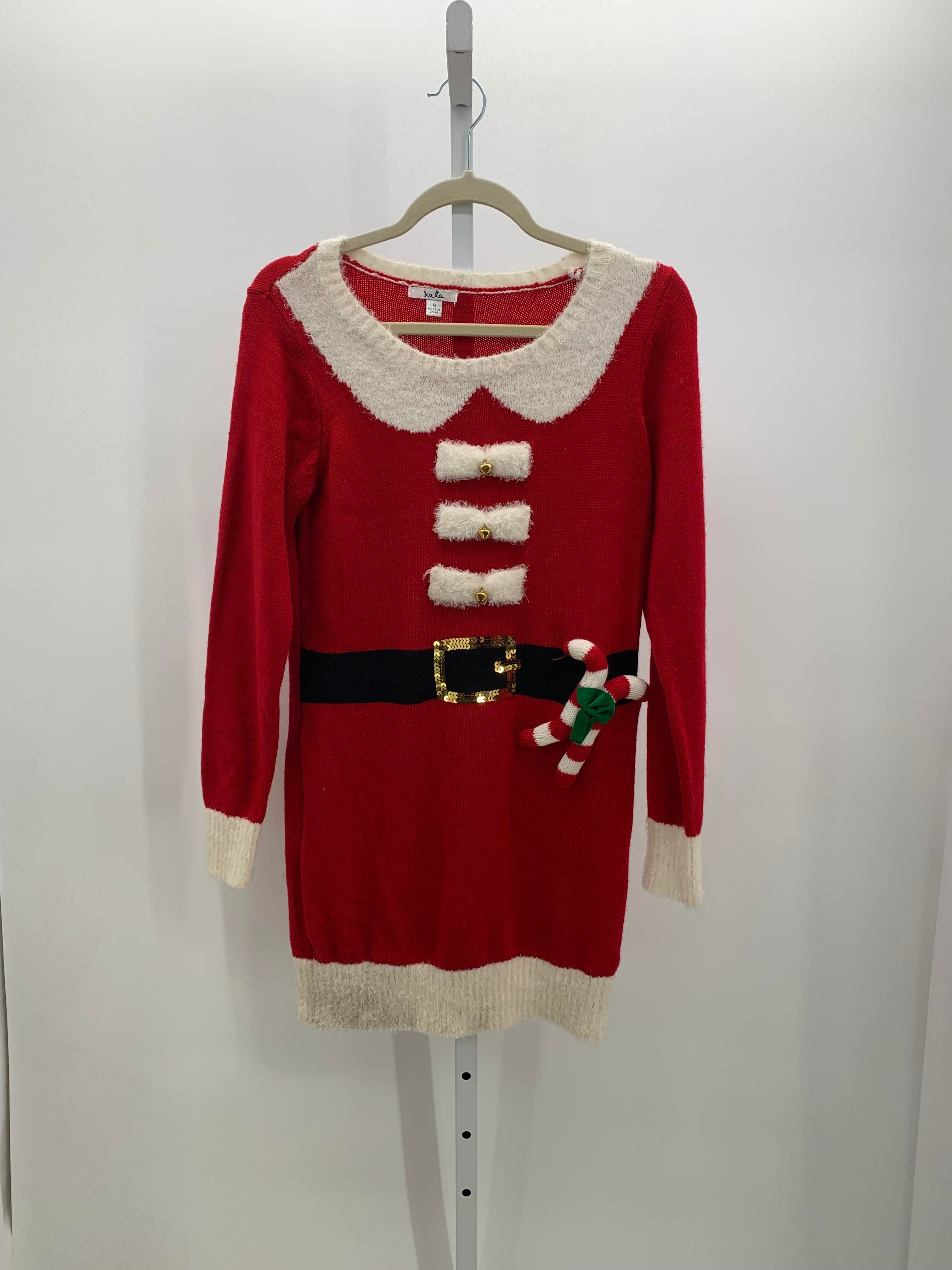 LONG SLV SANTA SWEATER DRESS.