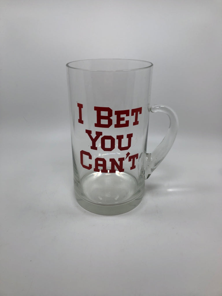 LARGE BEER MUG "I BET U CAN'T".