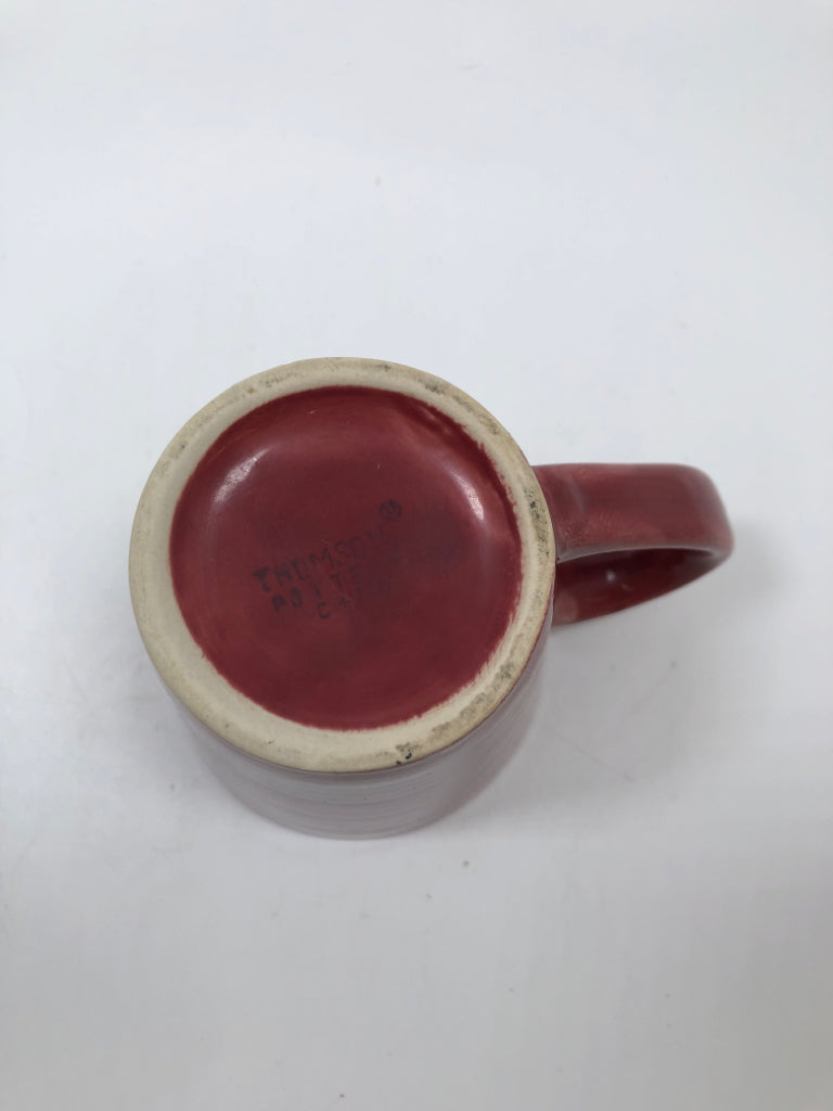 MAROON CERAMIC MUG.