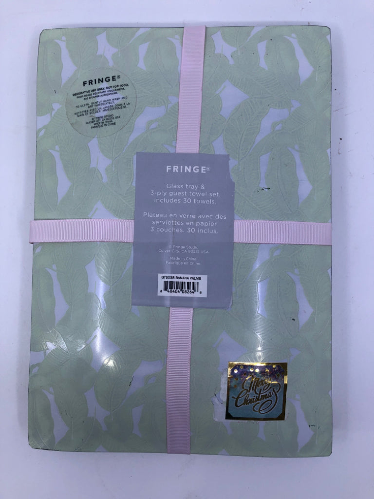 NIP GUEST TOWEL GIFT SET W/TRAY.