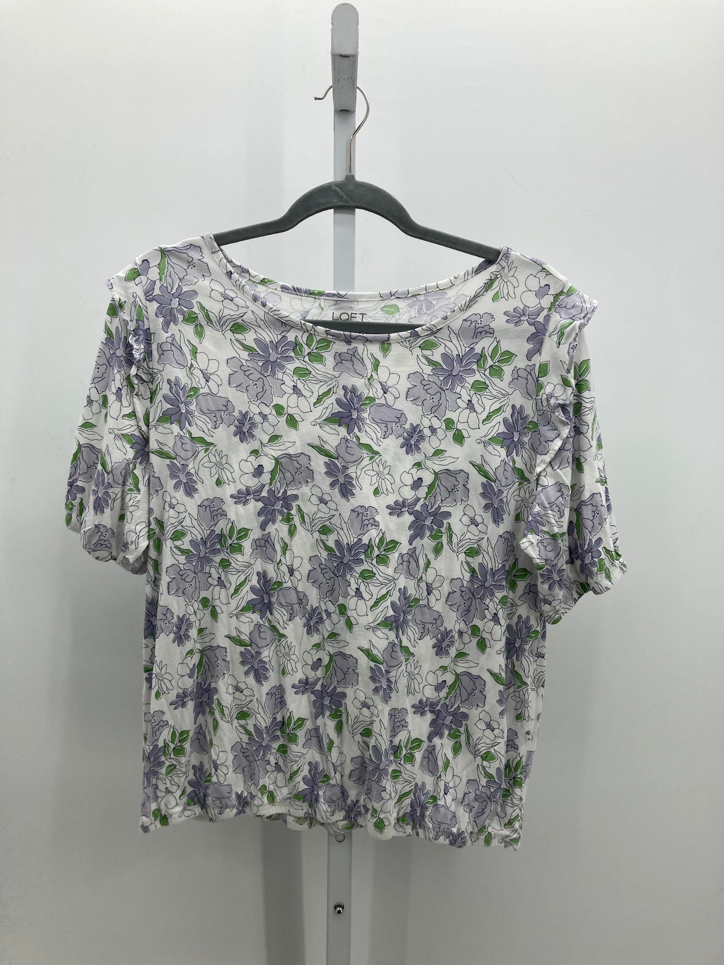 Loft Size Large Misses Short Sleeve Shirt