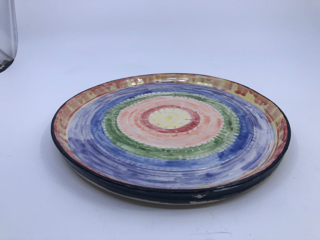 WATER COLOR CERAMIC ROUND SERVER.