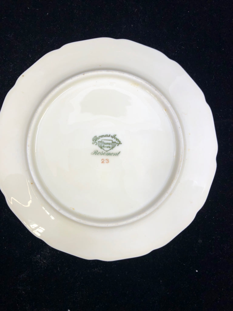 8 PC VTG CREAM W/ PINK ROSES GOLD RIM DESERT SET SVC 4 THOMAS BAVARIA.