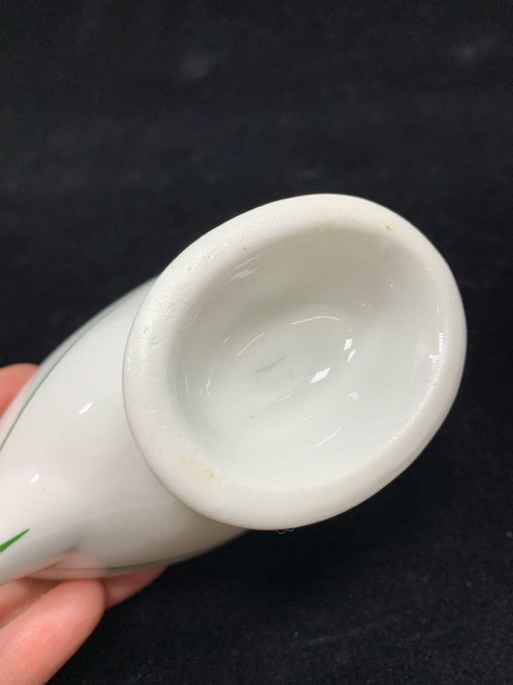 VTG SM GREEN STRIPE GRAVY BOAT.
