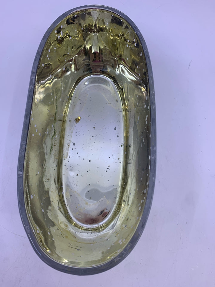 MERCURY CUT GLASS OVAL DISH.