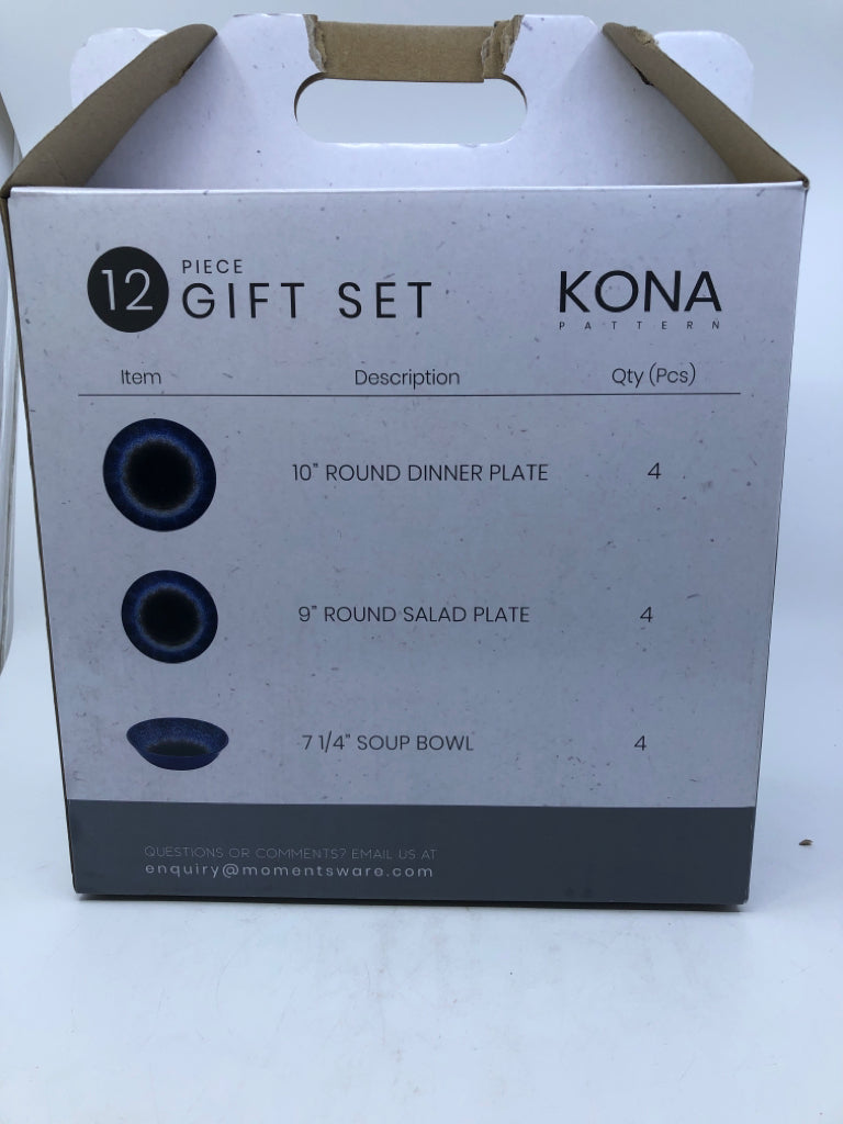 NIB 12pc ROUND LITE MELAMINE DISH SET.