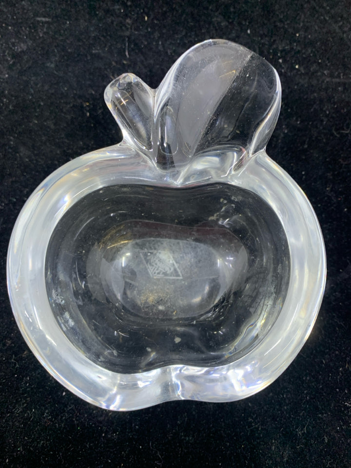 CLEAR GLASS APPLE BOWL.
