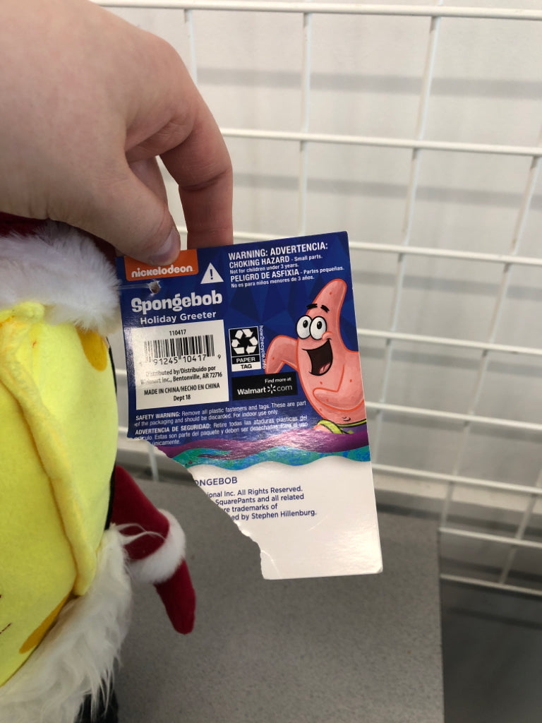 SANTA SPONGEBOB STANDING FIGURE.