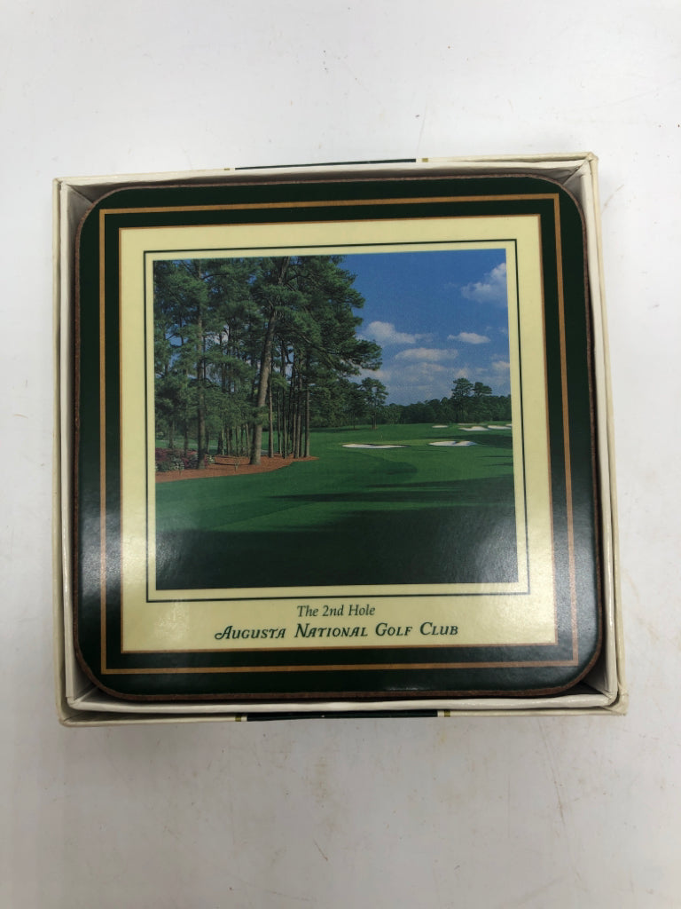 6PC MASTERS GOLF THEMED COASTERS.