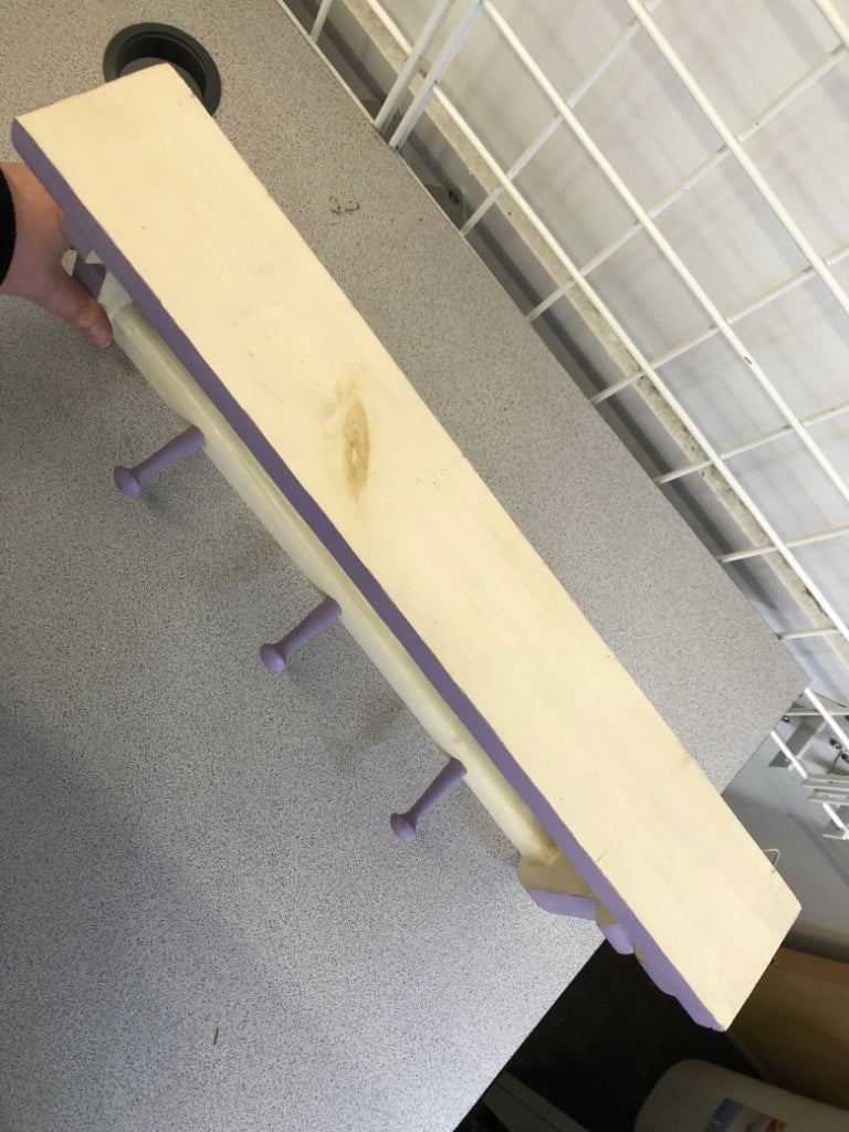 TINKERBELL WALL HANGING SMALL SHELF W HOOKS.