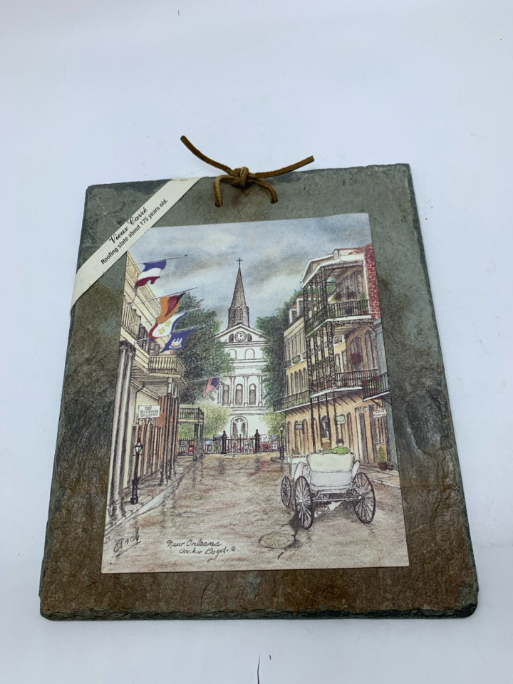 STONE SLATE W/ NEW ORLEANS CITY STREET.
