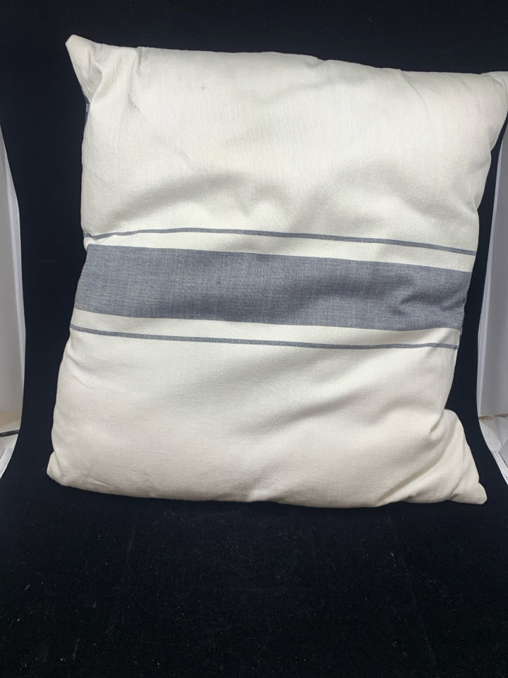 2-SIDED BLUE STRIPE PILLOW.