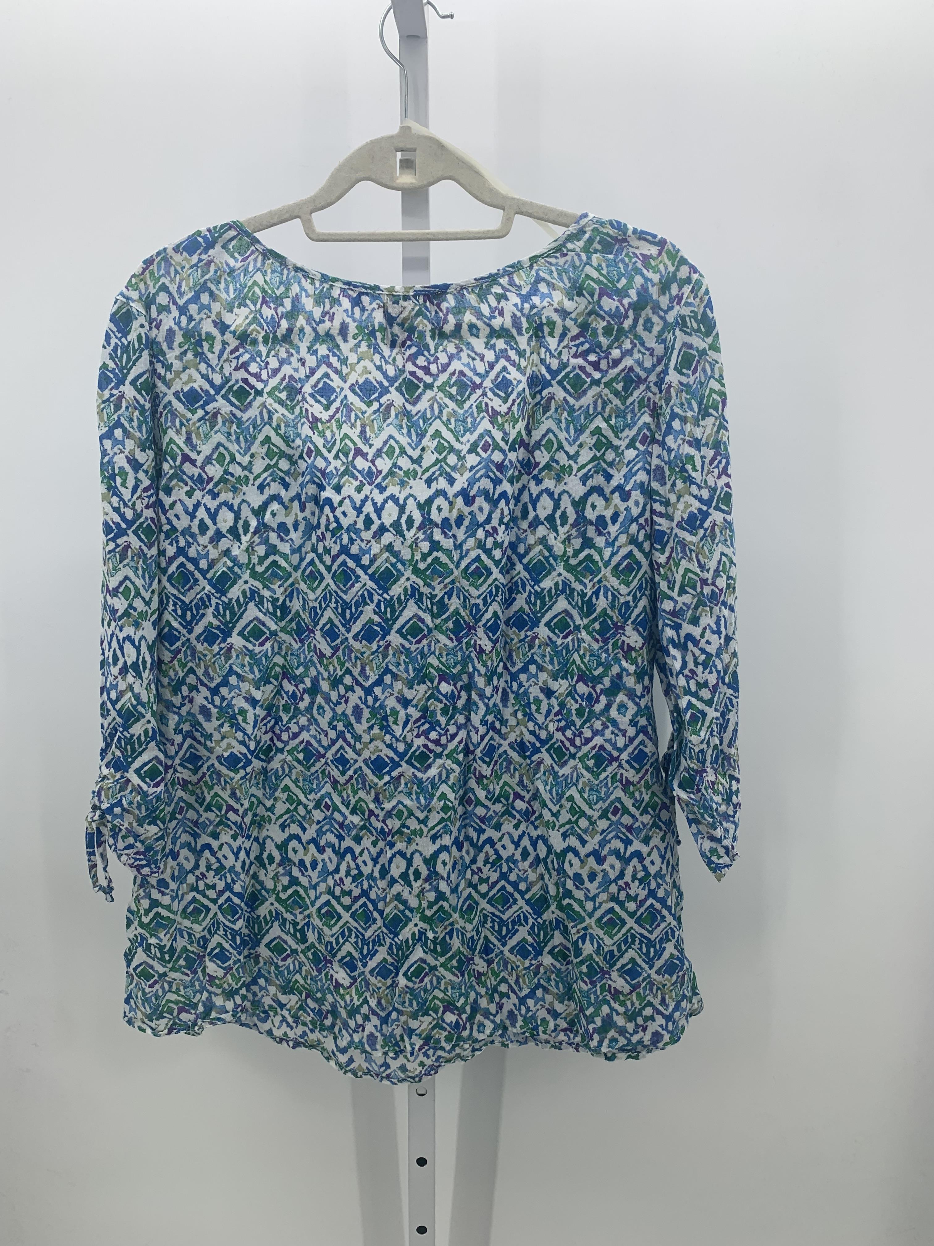 Gloria Vanderbilt Size X Large Petite Petite 3/4 Sleeve Shirt