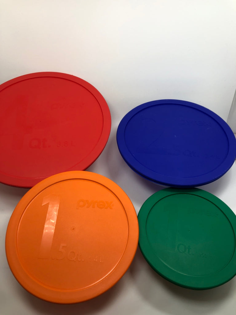 4PC PYREX NESTING BOWLS W/LID.